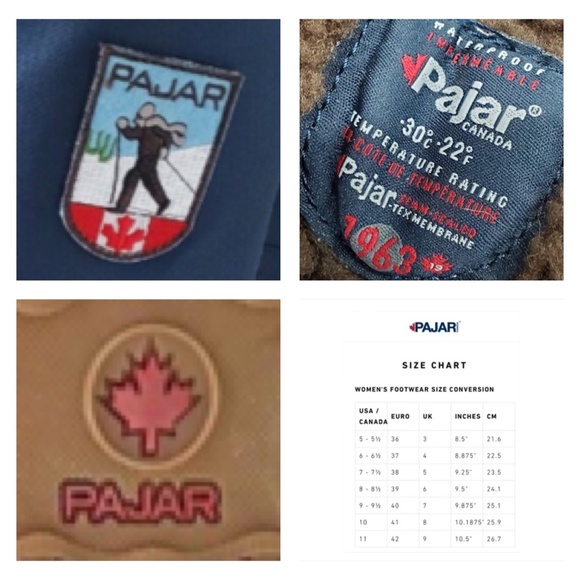 Pajar Canada Navy/Cognac Tall Grip Zip Boots, Size 8/8.5 - Picture 6 of 15